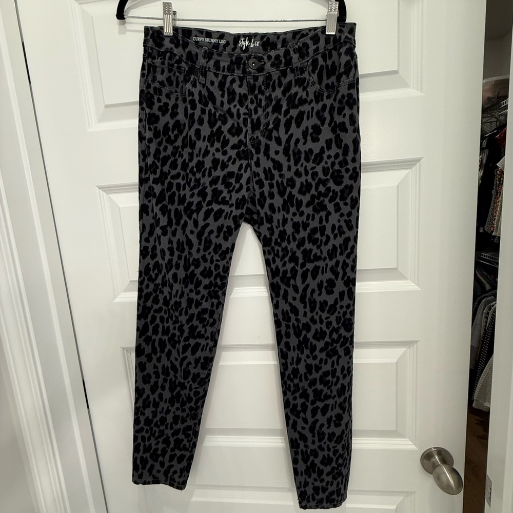 Style & Co. Black Leopard Print Jeans